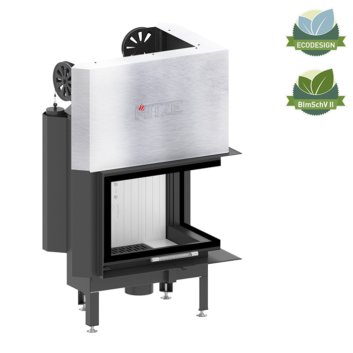 Zestaw kominek powietrzny stalowy KRATKI LUCY Prawy BLACK 14 kW Ø 200 z akcesoriami HITZE ALBERO AL11RGH kominek fireplace DECOR 2 - Zestaw kominek powietrzny stalowy KRATKI LUCY Prawy BLACK 14 kW Ø 200 z akcesoriami